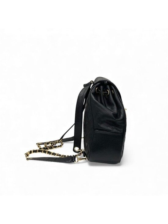 Chanel Bag Backpack Rucksack Black Gold Quilted Turn Lock main image 3